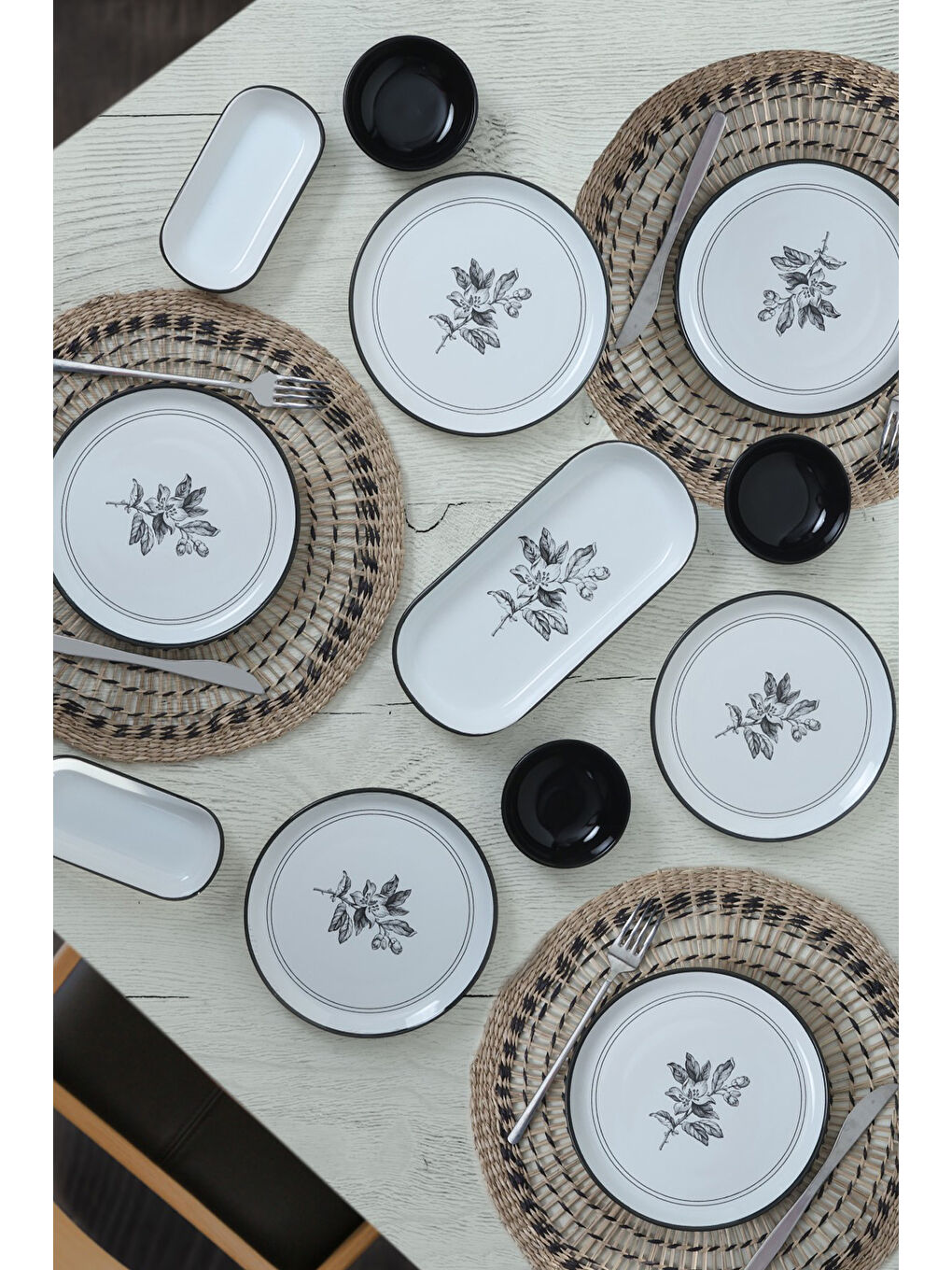 Karışık Çiçek Kahvaltı Takımı 13 Parça 6 Kişilik