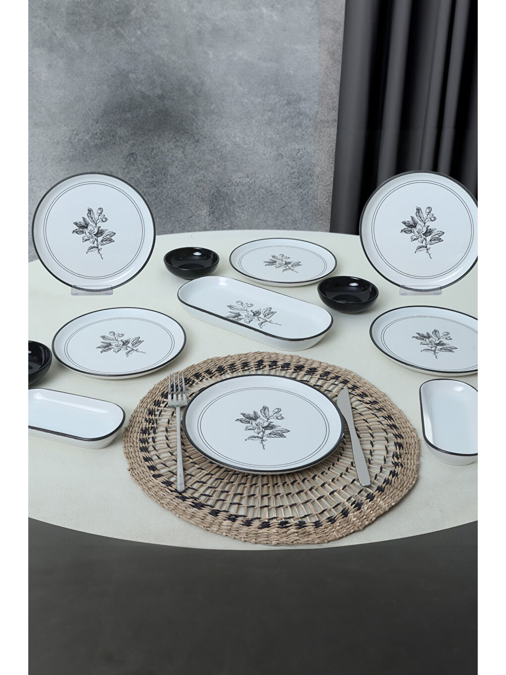 Karışık Çiçek Kahvaltı Takımı 13 Parça 6 Kişilik-1