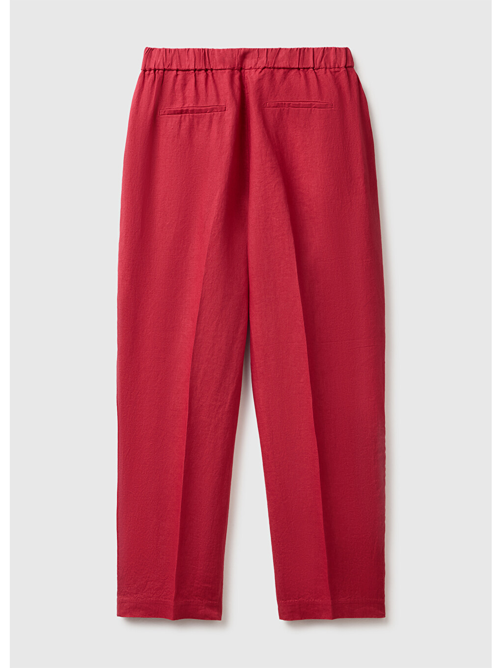Kadın Bordo %100 Keten Havuç Kesim Pantolon-1