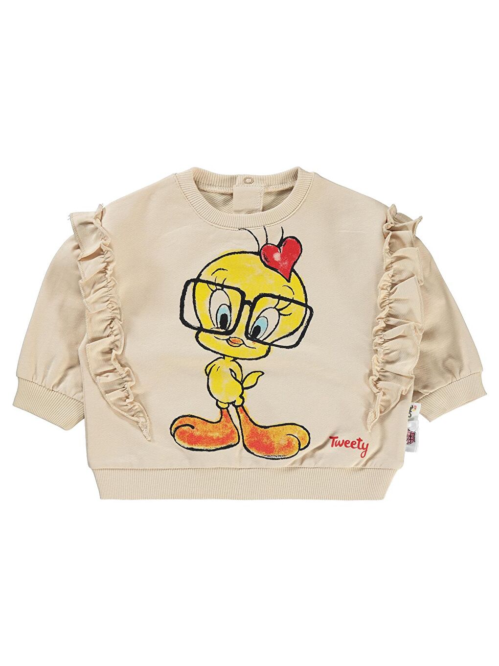 Civil Taş Tweety Kız Bebek Sweatshirt 6-18 Ay Taş Rengi