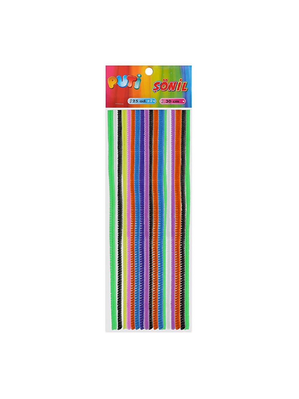 Renkli Metalik Şönil 30 cm 25 Li Paket (KOD : 4421)