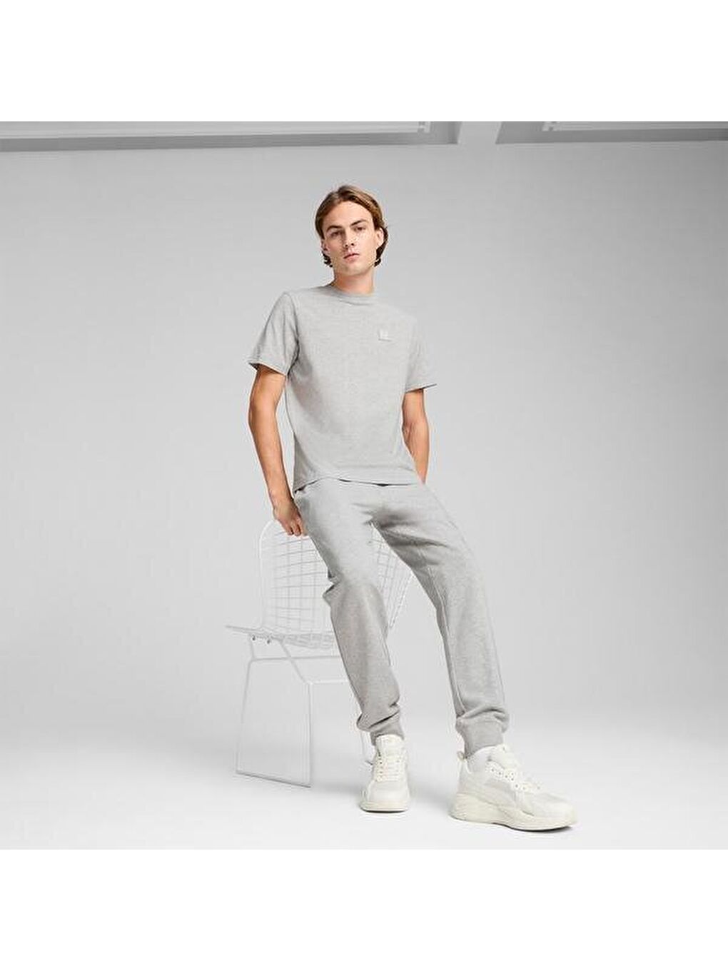 Essentials Elevated Erkek Gri Tişört-2