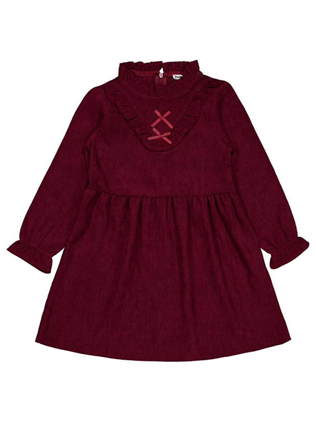 Bordo Girls Fiyonklu 6-9 Yaş Elbise