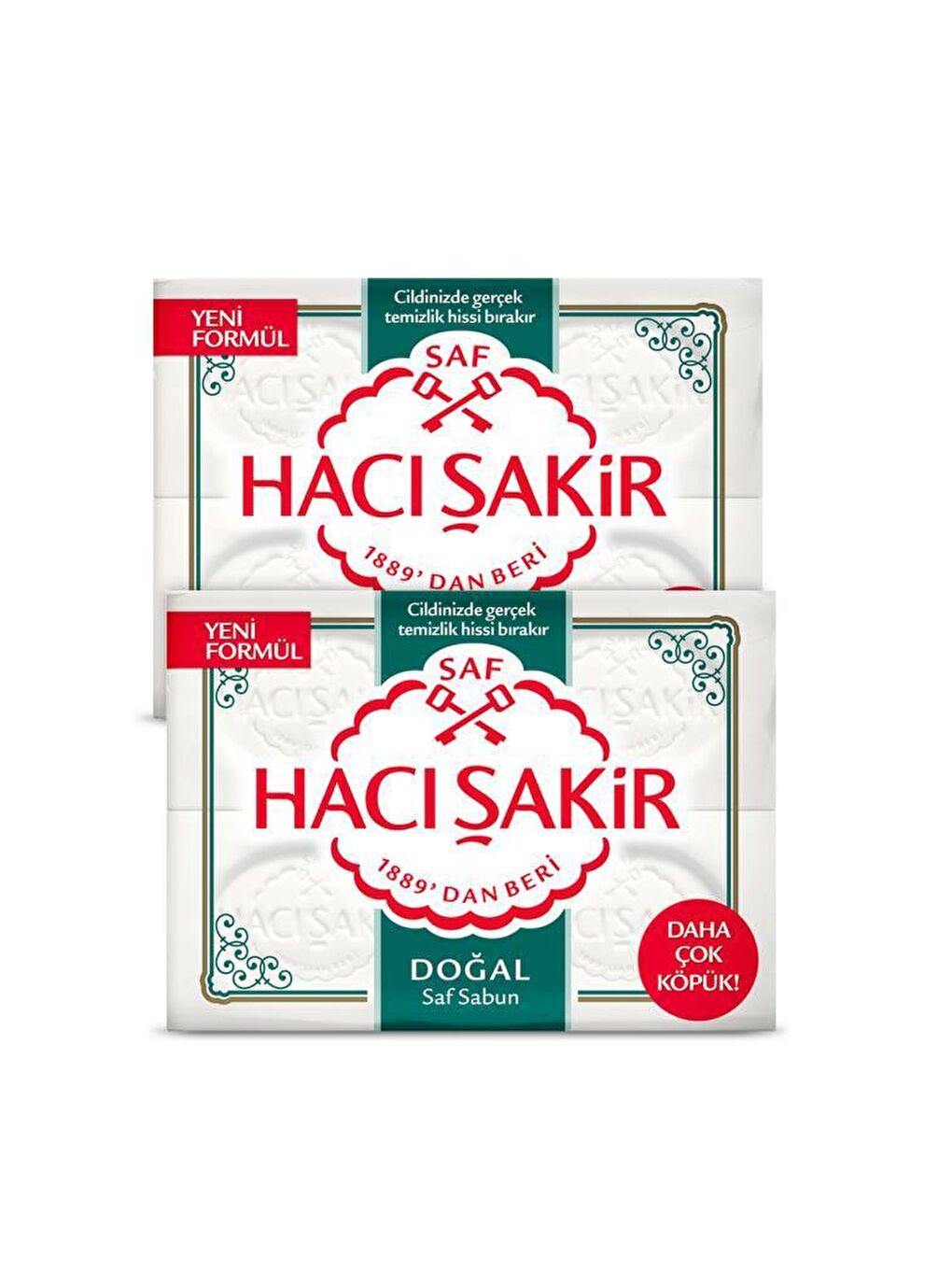 Hacı Şakir Beyaz Doğal Saf Geleneksel Beyaz Sabun 4x200 gr x 2 Adet - 1