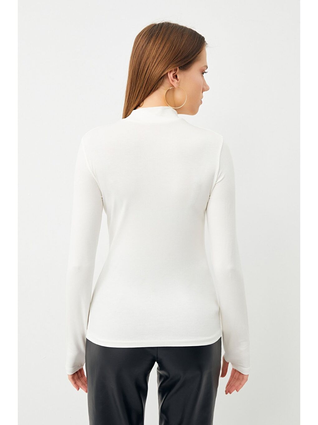 Kadın 2'li Siyah Beyaz Parmak Detaylı Body Uzun Kollu Balıkçı-6