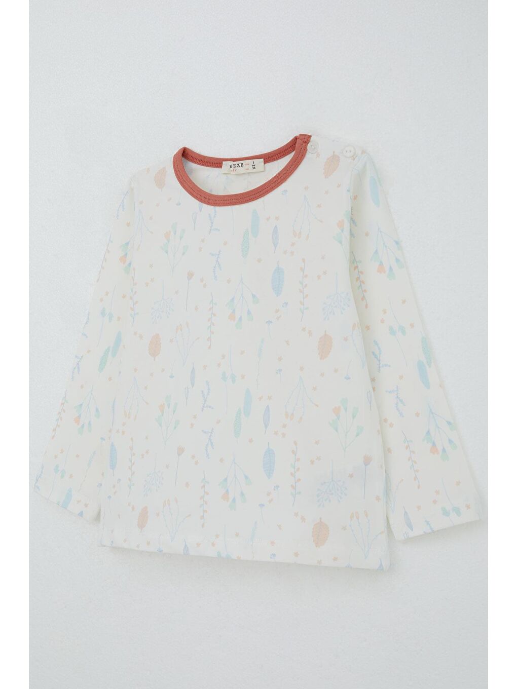 Kız Bebek Bahar Fısıltısı Renkli Yapraklar Desenli Ekru (9 Ay-3 Yaş)-6