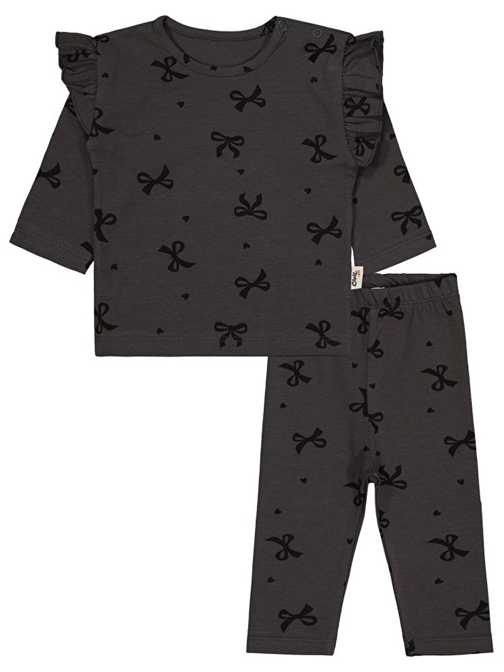 Antrasit Baby Fiyonk Empirme 6-18 Ay Takım-1