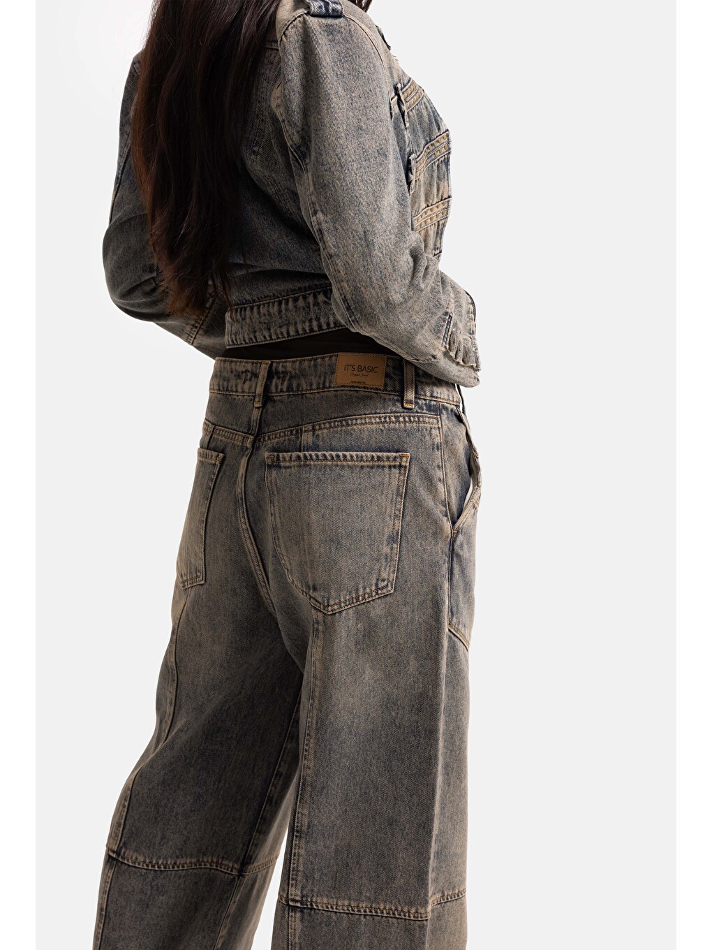 Mavi Kadın Koyu Jean 4w6-85 Mega Baggy Aksesuar Detaylı Tasarım Denim Jean-3