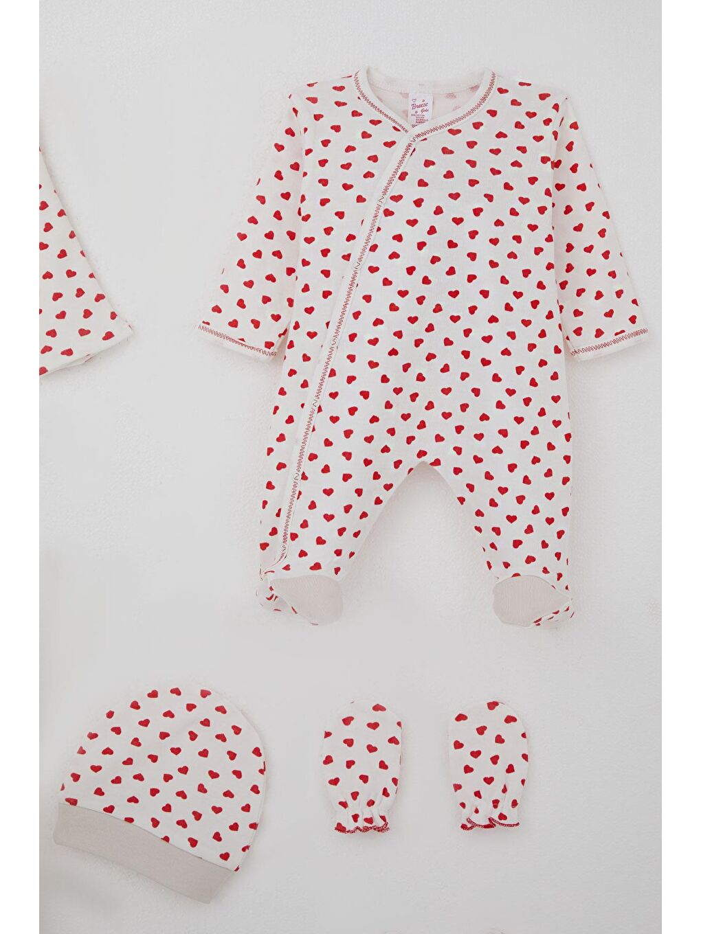 Kız Bebek Hastane Çıkışı 8 Li Minik Kalplerin Şıklığı Beyaz (0-3 Ay)-3