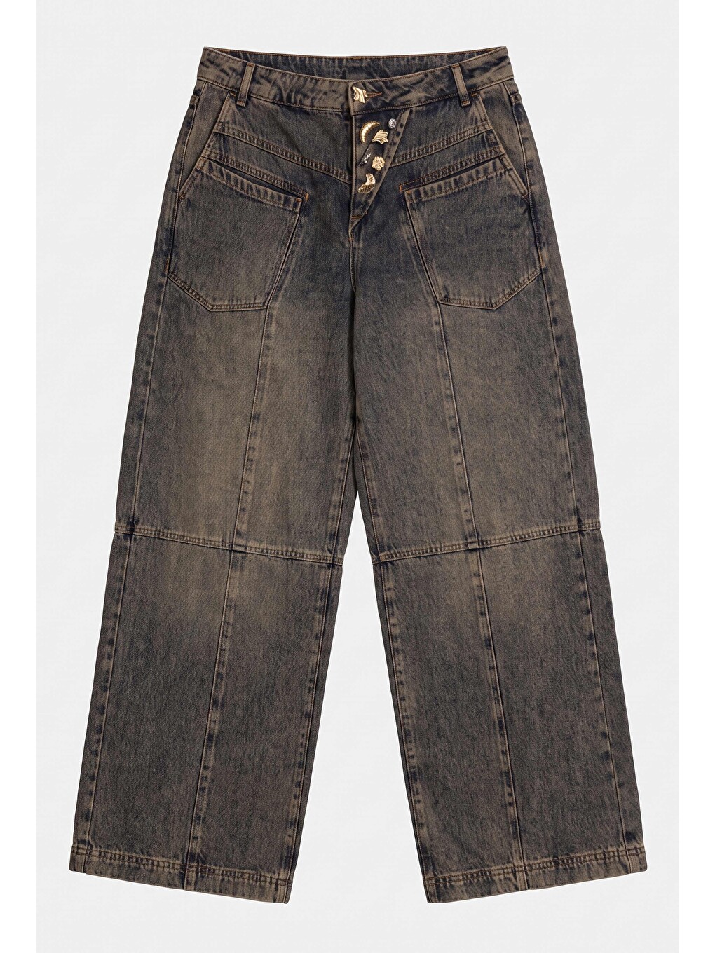 Mavi Kadın Koyu Jean 4w6-85 Mega Baggy Aksesuar Detaylı Tasarım Denim Jean-5