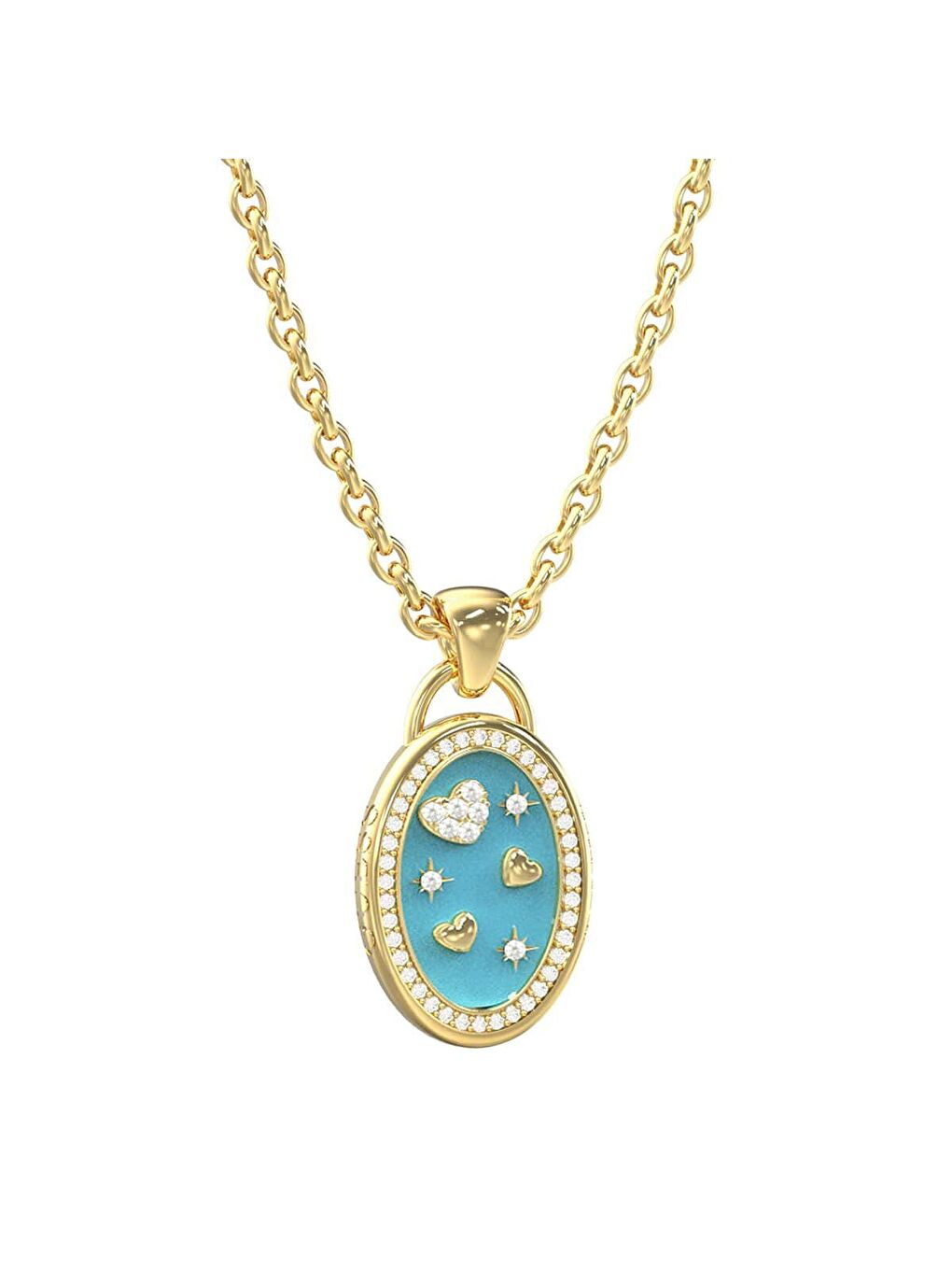 Sarı JGUJUBN06066JWYGTQTU Kalpli Kadın Kolye