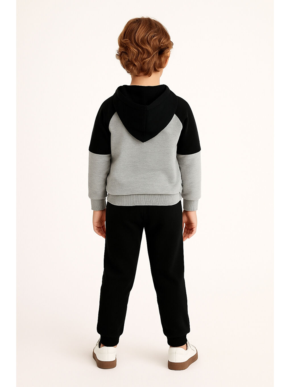 Siyah Erkek Çocuk Explore Baskılı 3 İplik Kalın Kışlık Alt Üst Takım Ak13539-2