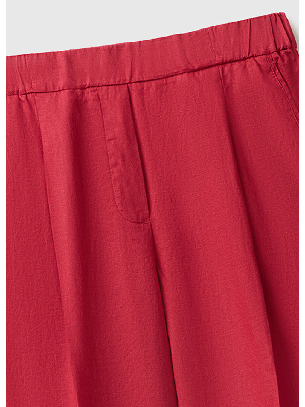 Kadın Bordo %100 Keten Havuç Kesim Pantolon-2