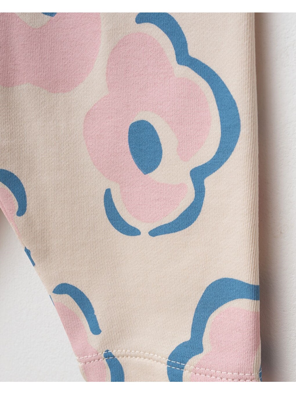 Karışık Kız Çocuk Pamuklu Çiçek Baskılı Pembe Sweatshirt Ve Desenli Eşofman Takımı-3