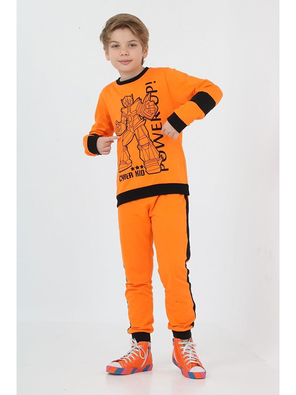 Cyber Kid Turuncu Erkek Çocuk Eşofman Takım LP-23WIN-060-1