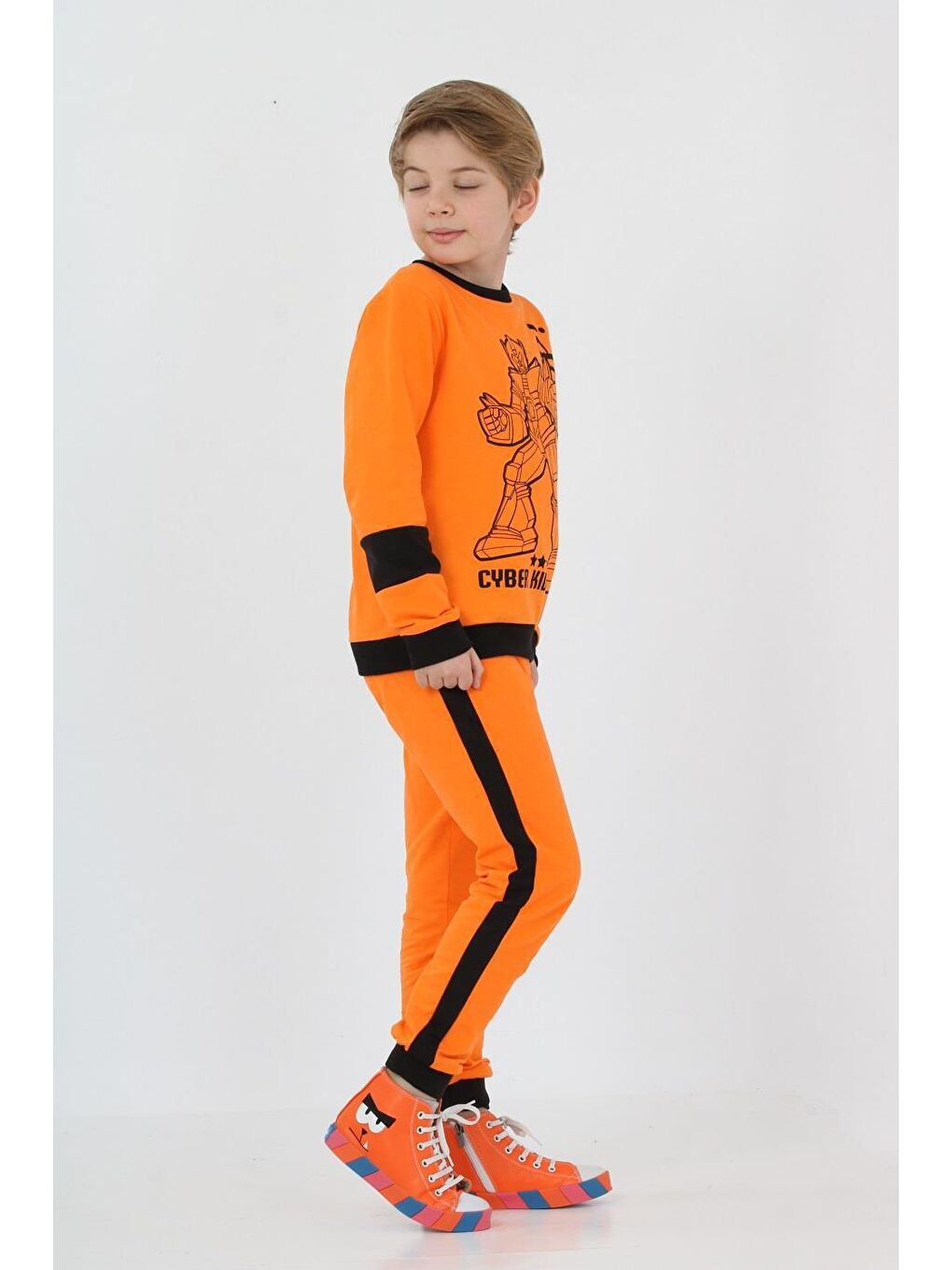 Cyber Kid Turuncu Erkek Çocuk Eşofman Takım LP-23WIN-060-2