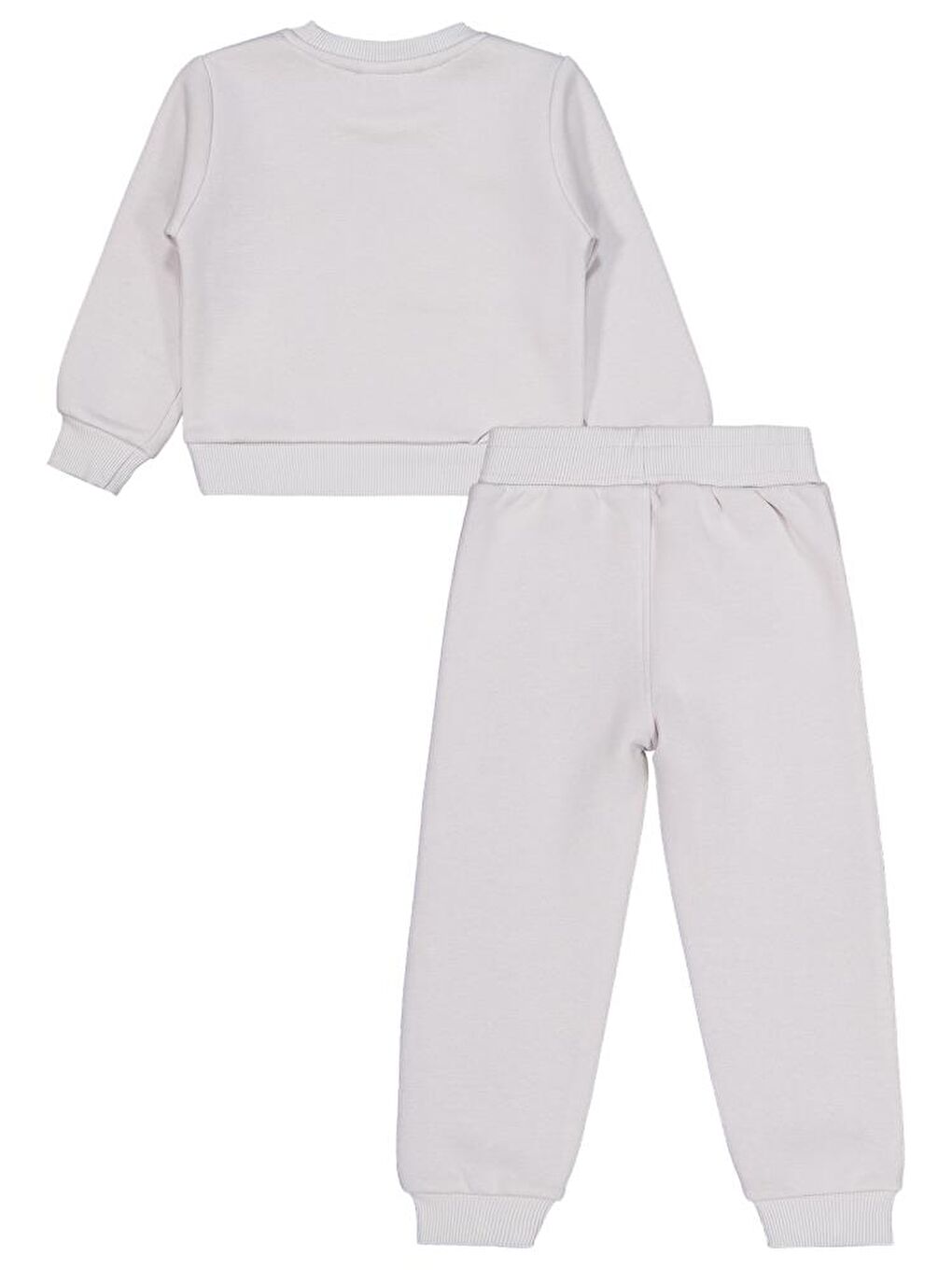 Gri Girls Çiçek Nakışlı 2-5 Yaş Eşofman Takımı-1