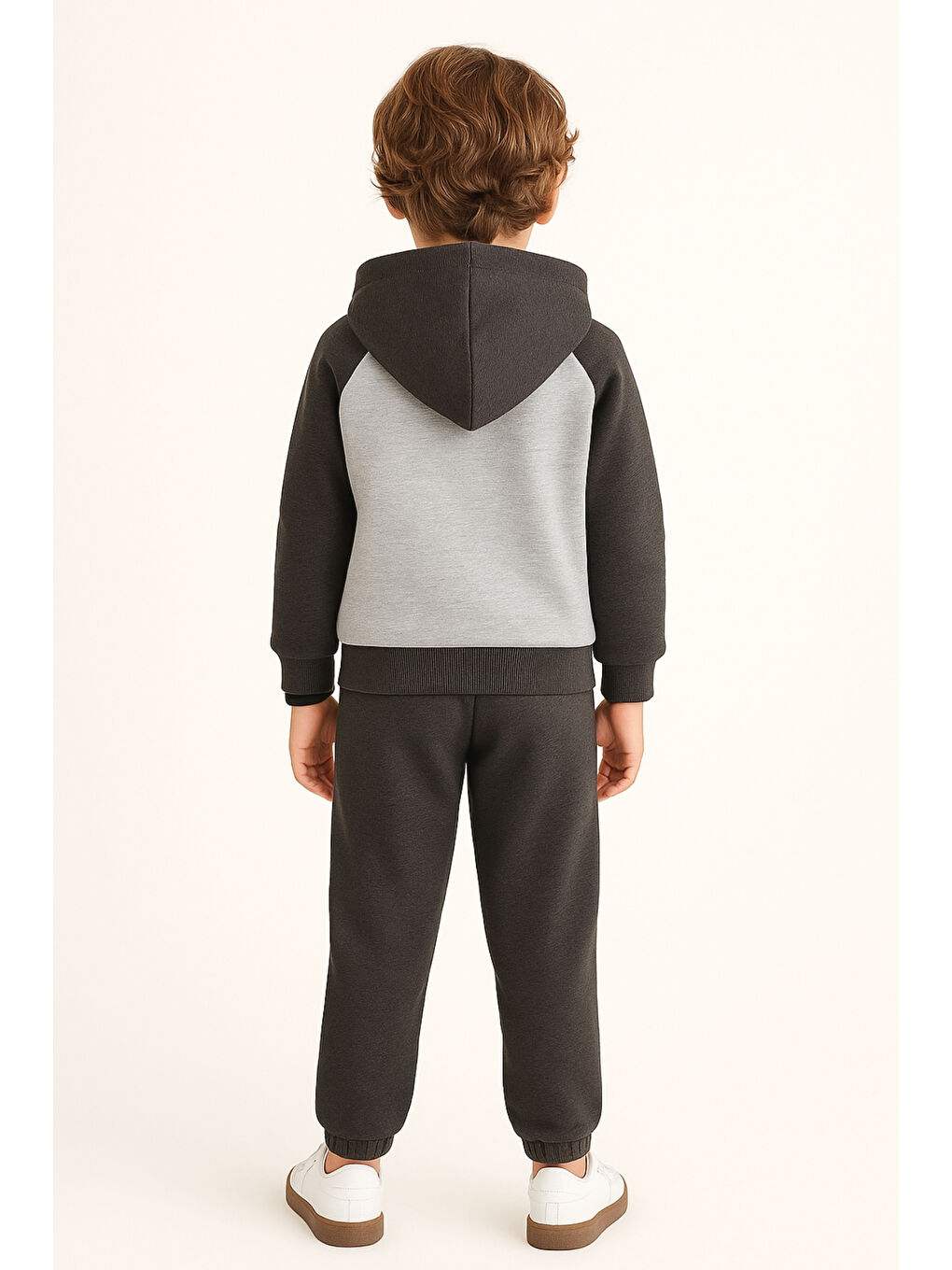 Gri Erkek Çocuk Explore Baskılı 3 İplik Kalın Kışlık Alt Üst Takım Ak13539-3