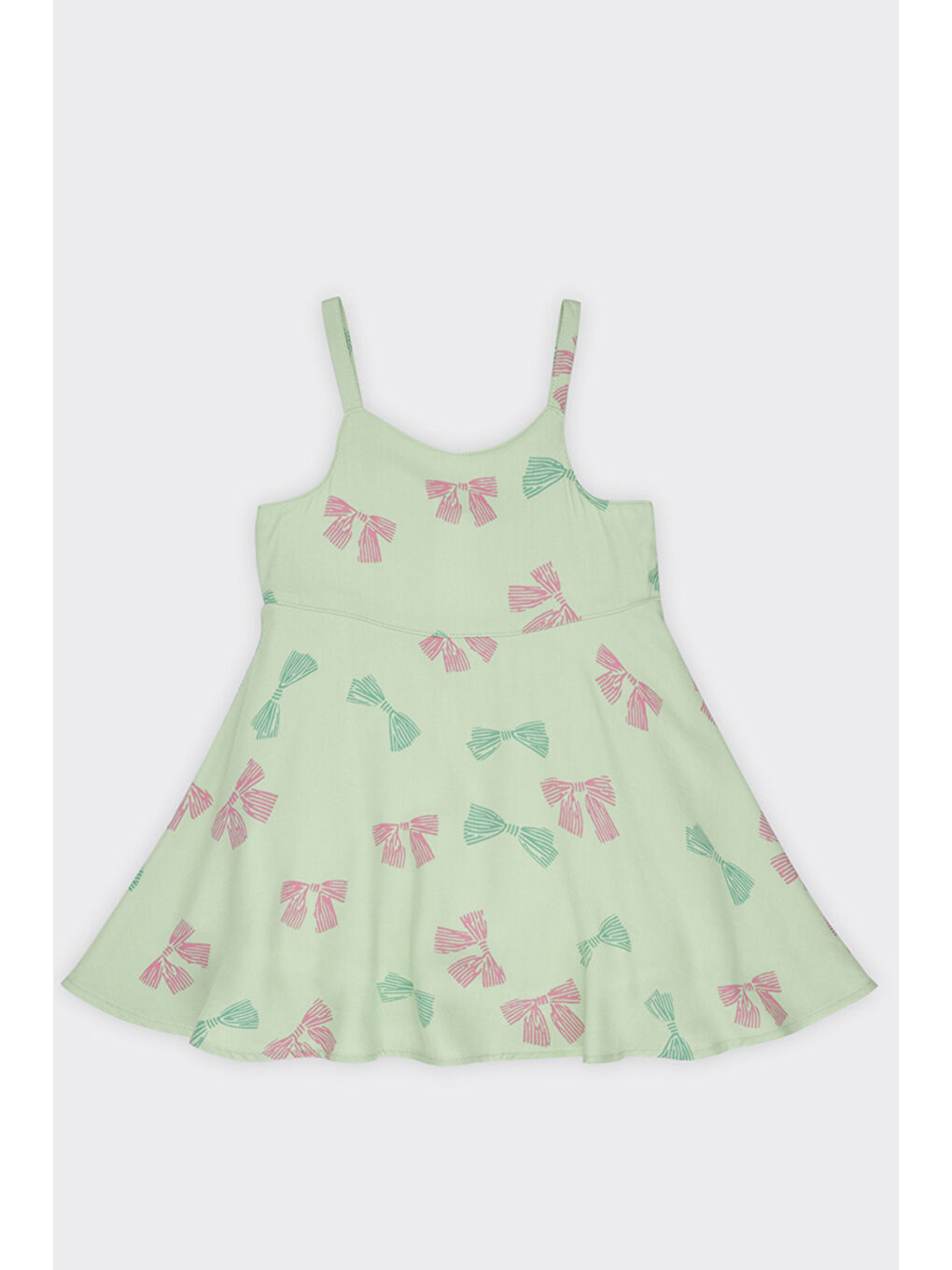Yeşil Kız Bebek Desenli İki Parçalı Mint Elbise-3