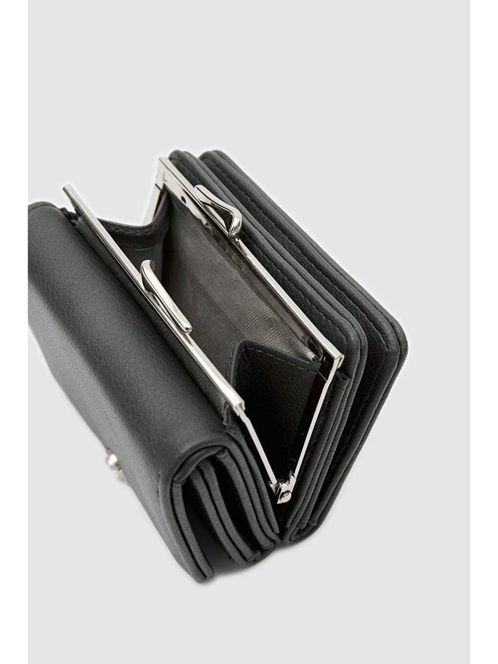 Daisy İncili Burslu Cüzdan Siyah-4