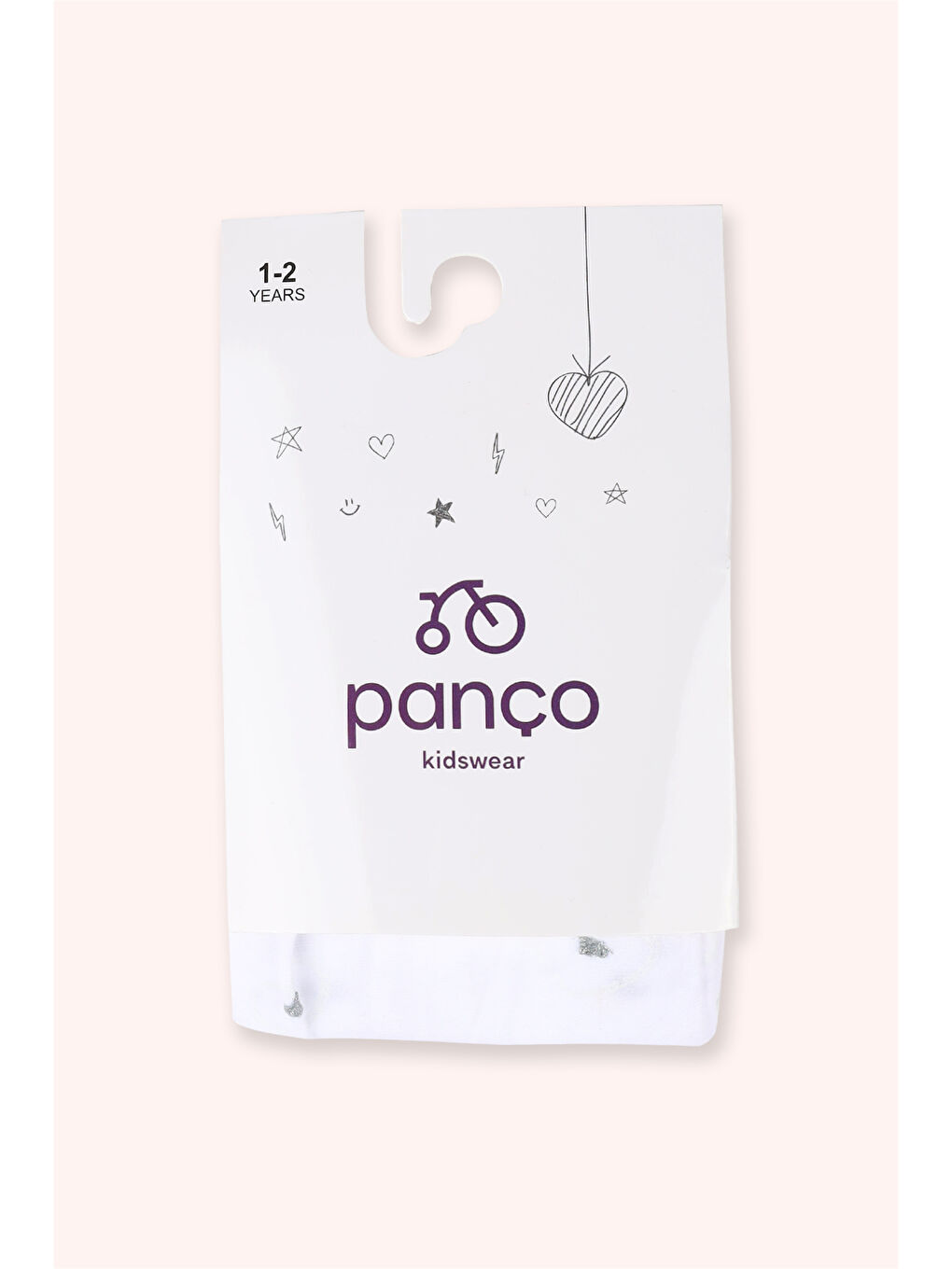 Kız Bebek Kalp Desenli Dizaltı Beyaz Çorap