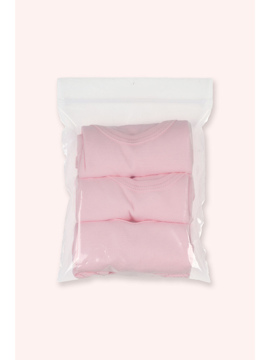 Yenidoğan Kısa Kollu Çıtçıtlı 3'lü Pembe Body-1