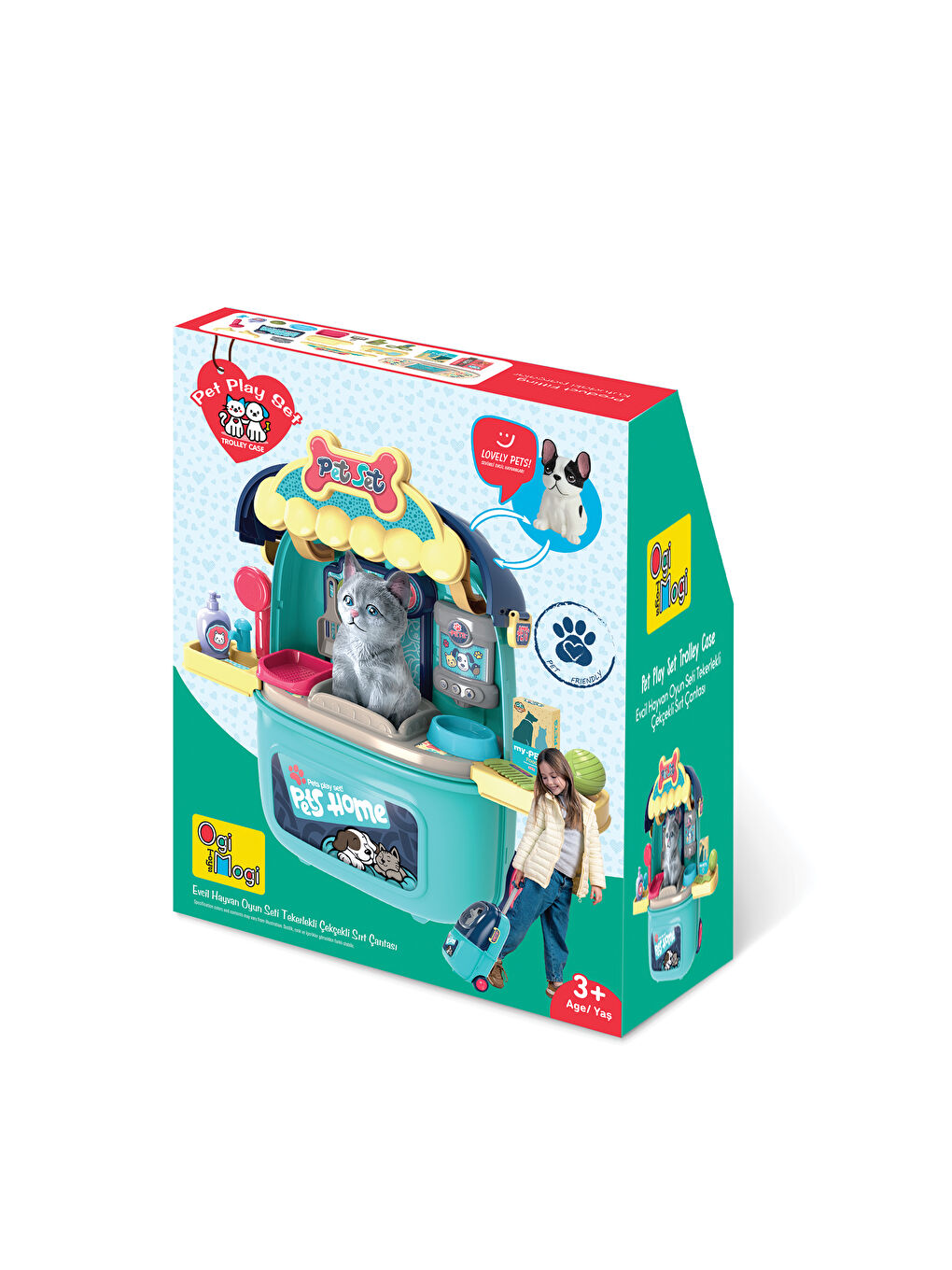 Evcil Hayvan Oyun Seti Tekerlekli Çekçekli Sırt Çantası-7