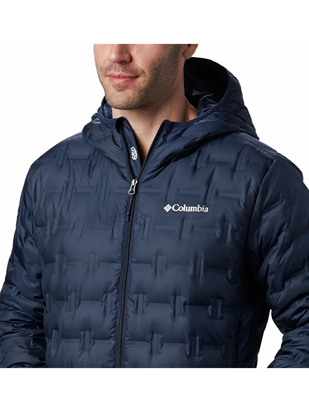 Columbia Lacivert Delta Ridge Down Hooded Erkek Kaz Tüyü Mont WO6610 - 4