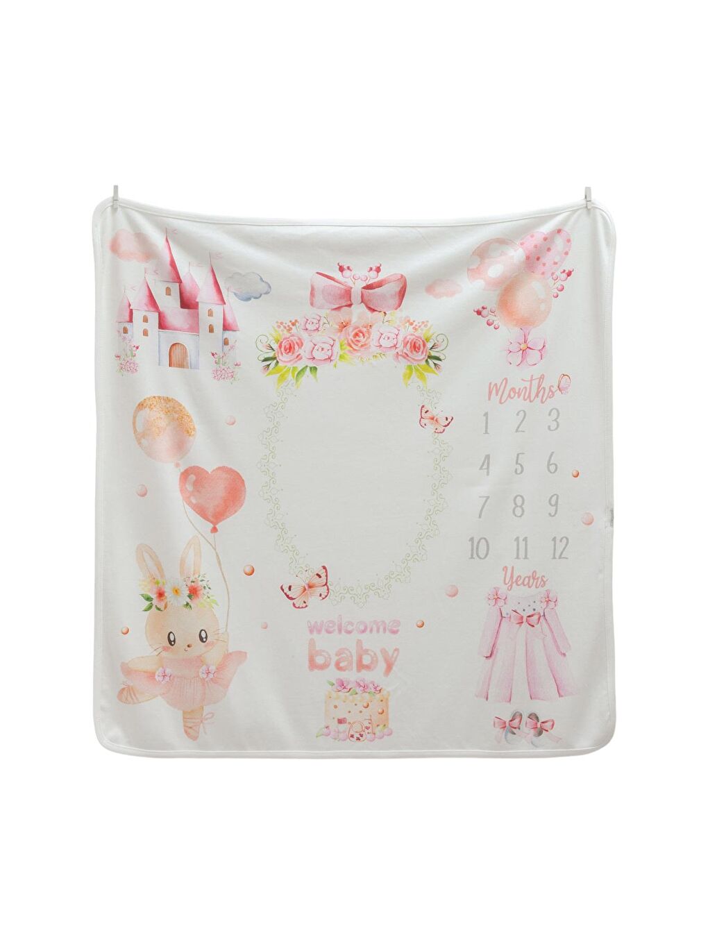 Ekru Çekim Battaniyesi Pembe