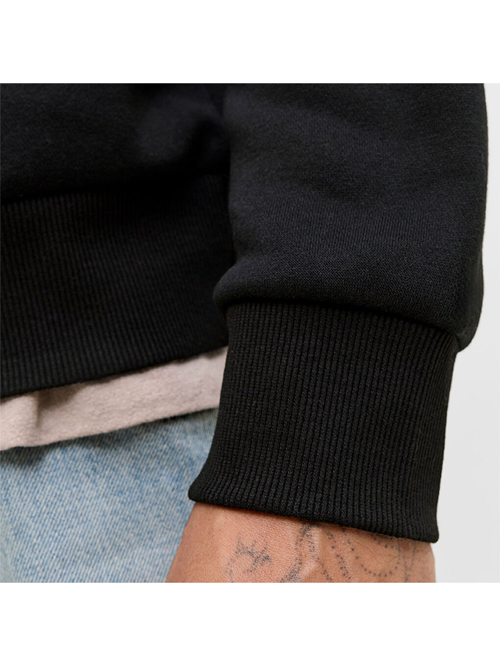 Makoto Erkek Siyah Kapüşonlu Sweatshirt-4