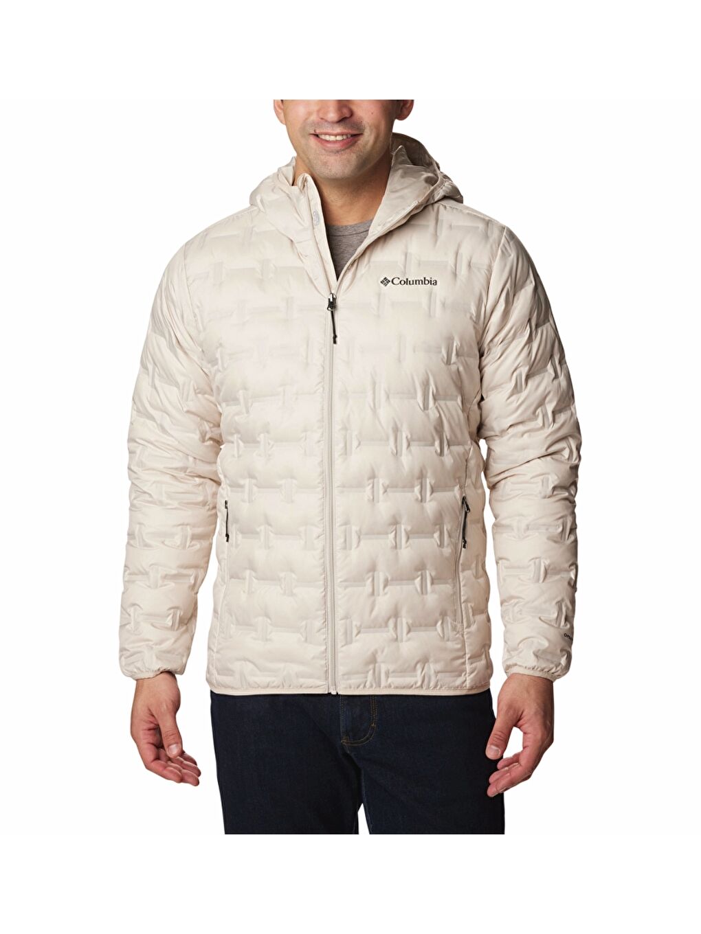 Columbia Ekru Delta Ridge Down Hooded Erkek Kaz Tüyü Mont WO6610