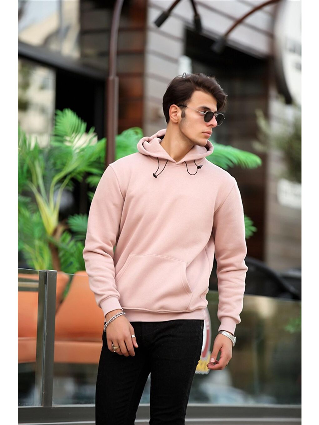 Miron Pembe Basic Sweatshirt Regular Fit-Pembe - 2