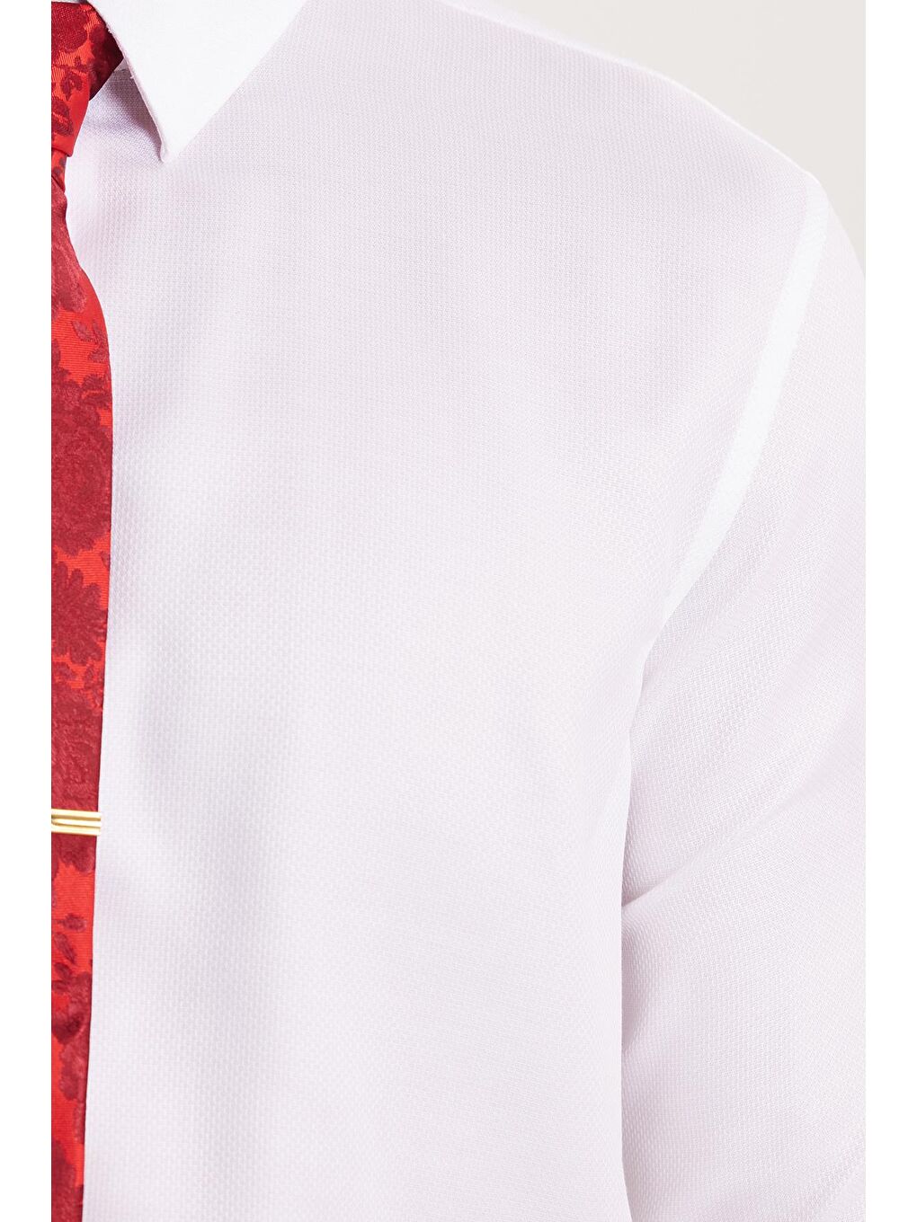 Slim Fit Beyaz Non-Iron %100 Pamuk Doğa Dostu Ekoteks Belgeli Ütü Gerektirmez Gömlek-2