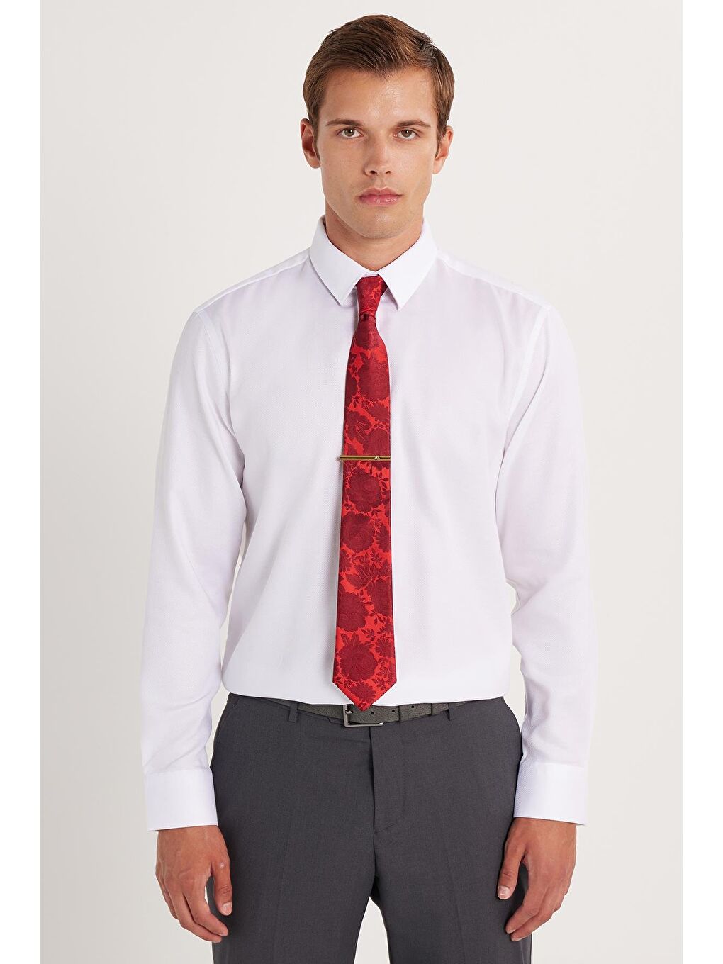 Slim Fit Beyaz Non-Iron %100 Pamuk Doğa Dostu Ekoteks Belgeli Ütü Gerektirmez Gömlek-3