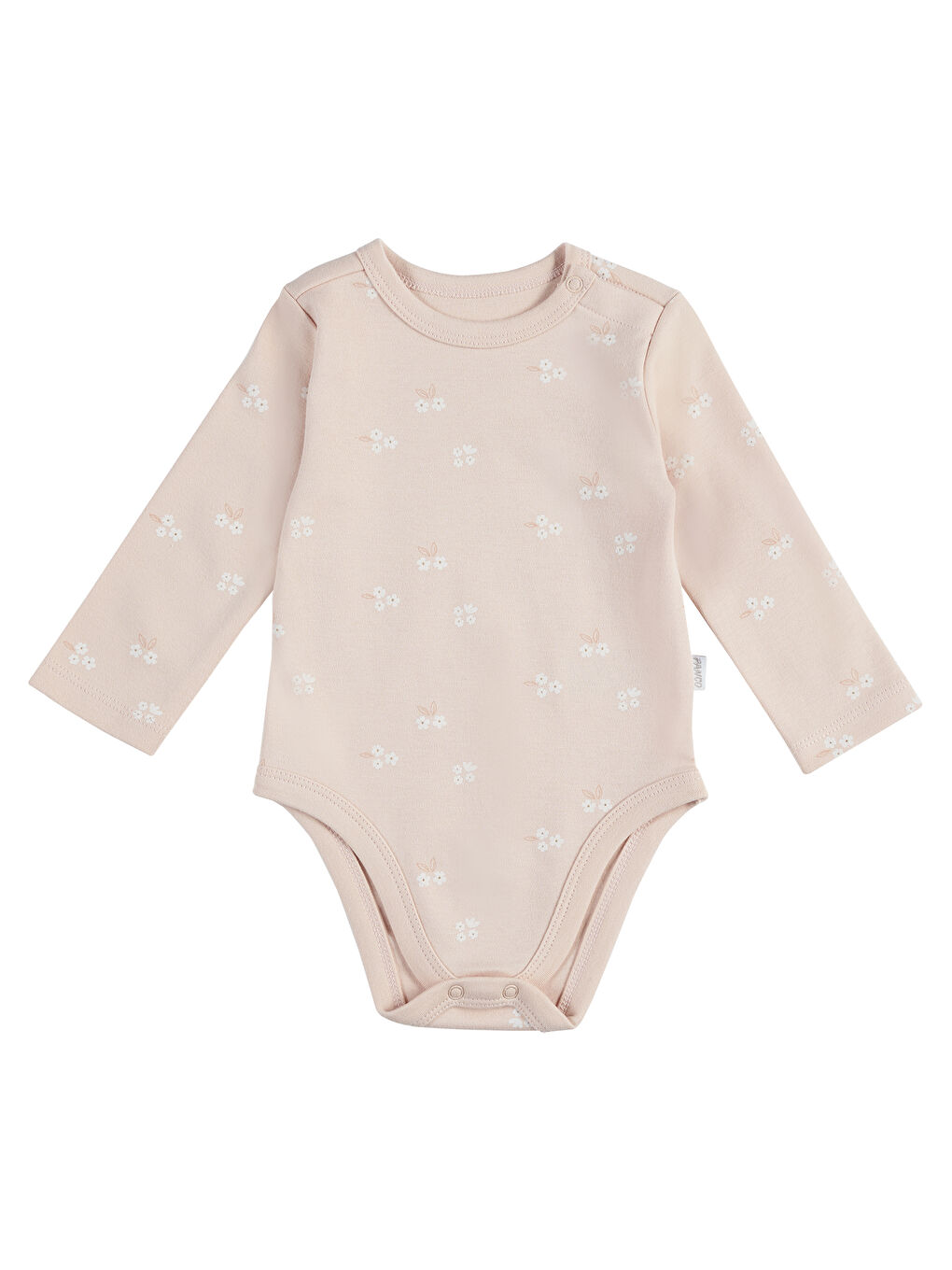 Pembe Kız Çocuk Çiçek Desenli Body