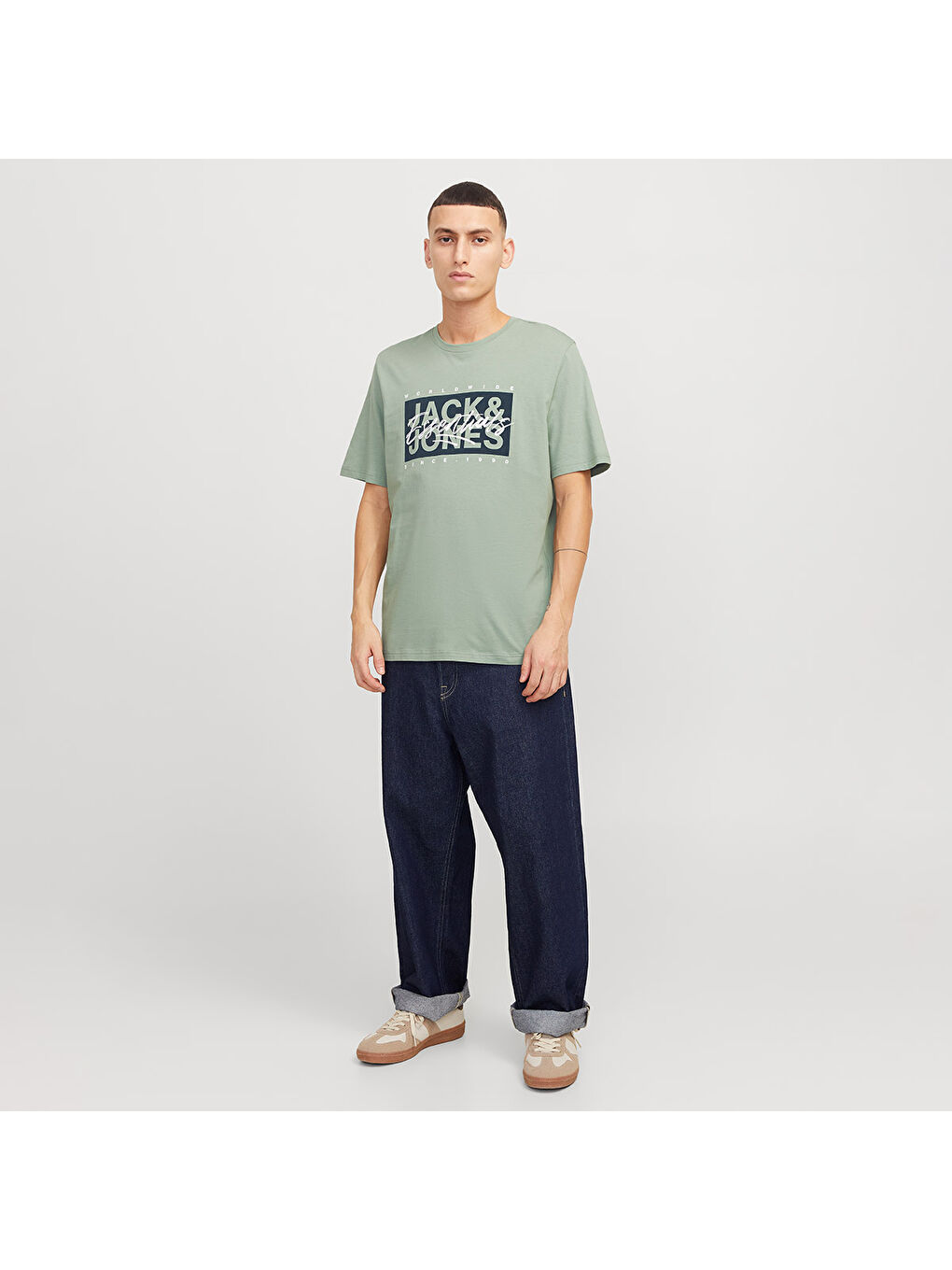 Colton Crew Neck Erkek Yeşil Yuvarlak Yaka Tişört-1