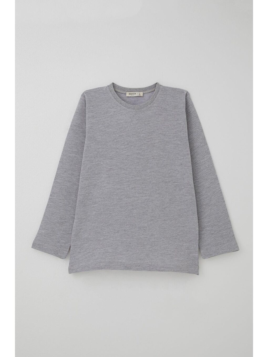 Erkek Çocuk Pijama Takımı Verev Çizgi Desenli Açık Gri (4 Yaş)-1