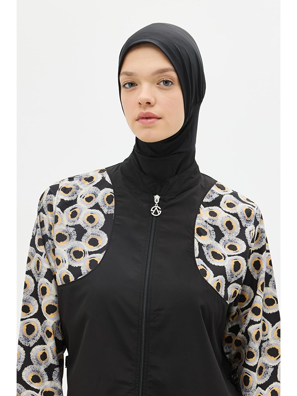 Paraşüt Kumaş 4’Lü Tesettür Mayo 6168 Siyah-8