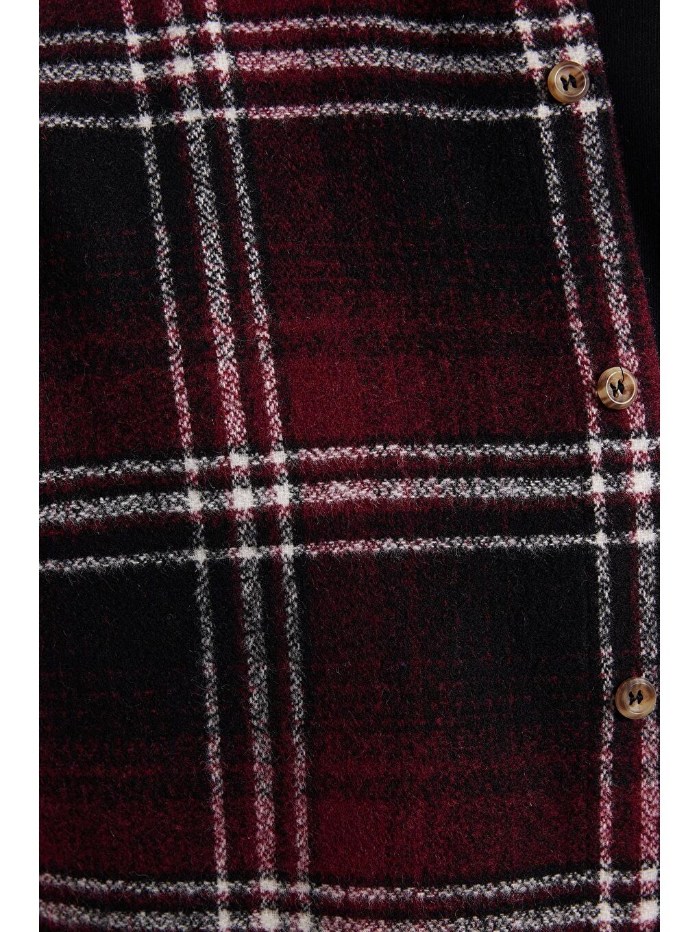 Bordo Erkek Slim Fit Dar Kesim Kareli Kışlık Oduncu Gömlek-4