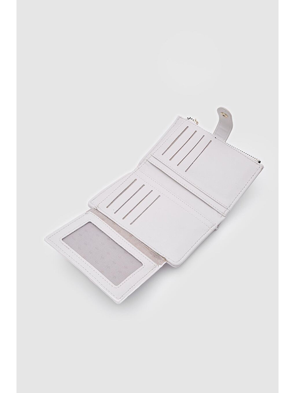 Ekru Earl Fermuarlı Cüzdan Krem-2