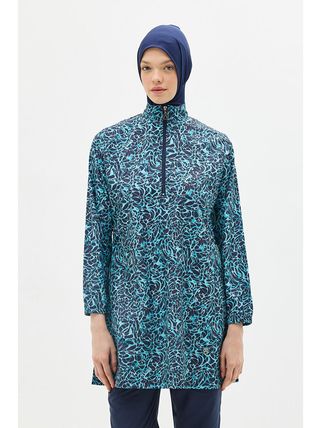 Paraşüt Kumaş 3’Lü Tesettür Mayo 6039 Lacivert-3