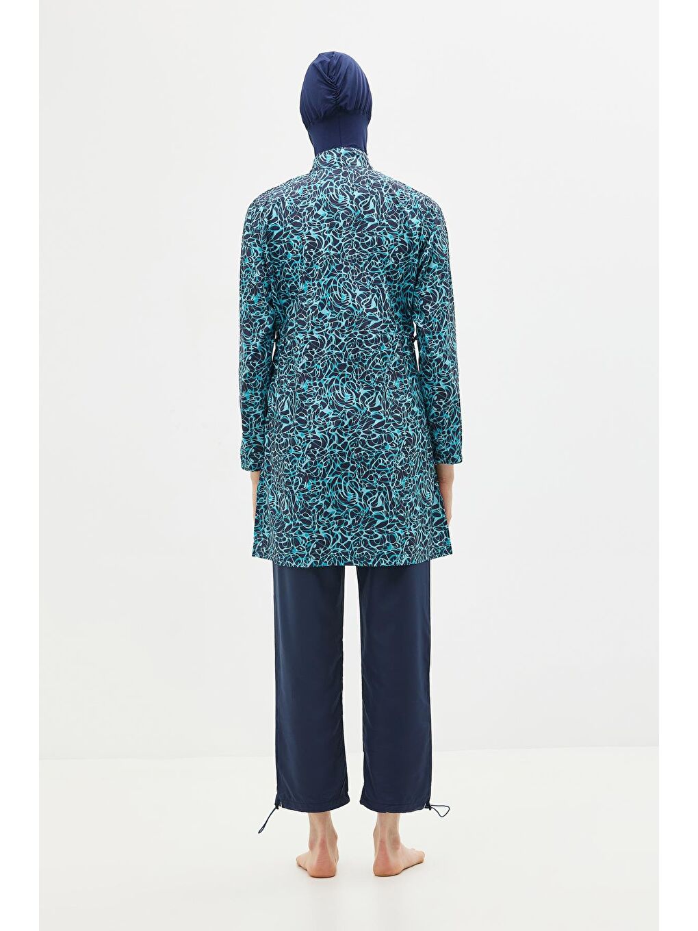 Paraşüt Kumaş 3’Lü Tesettür Mayo 6039 Lacivert-6