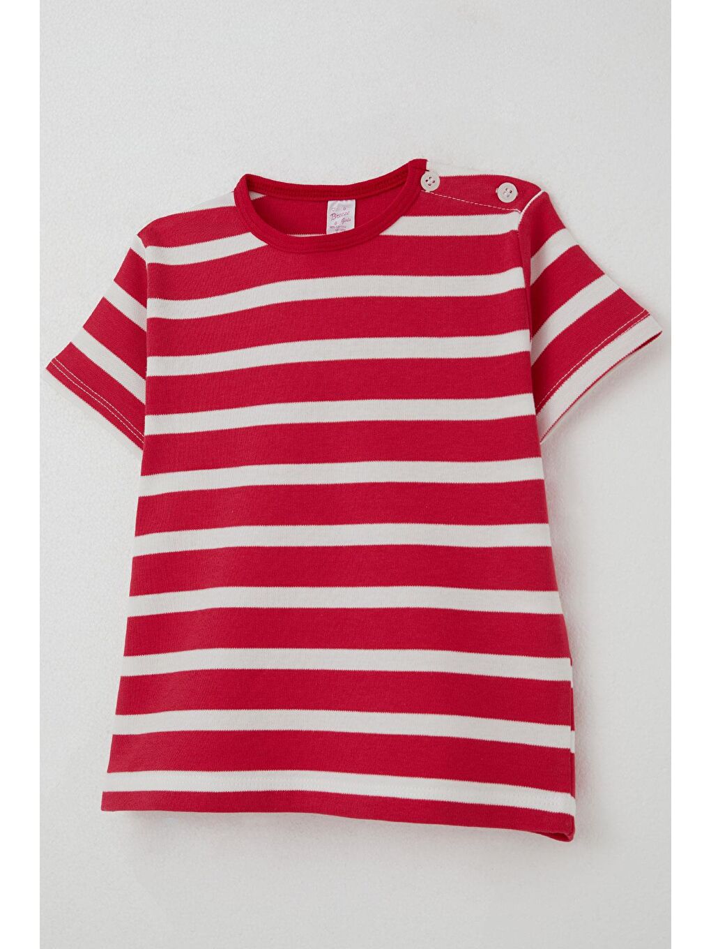 Kız Çocuk Tişört Patlı Çizgili Fuşya (1-4 Yaş)-2