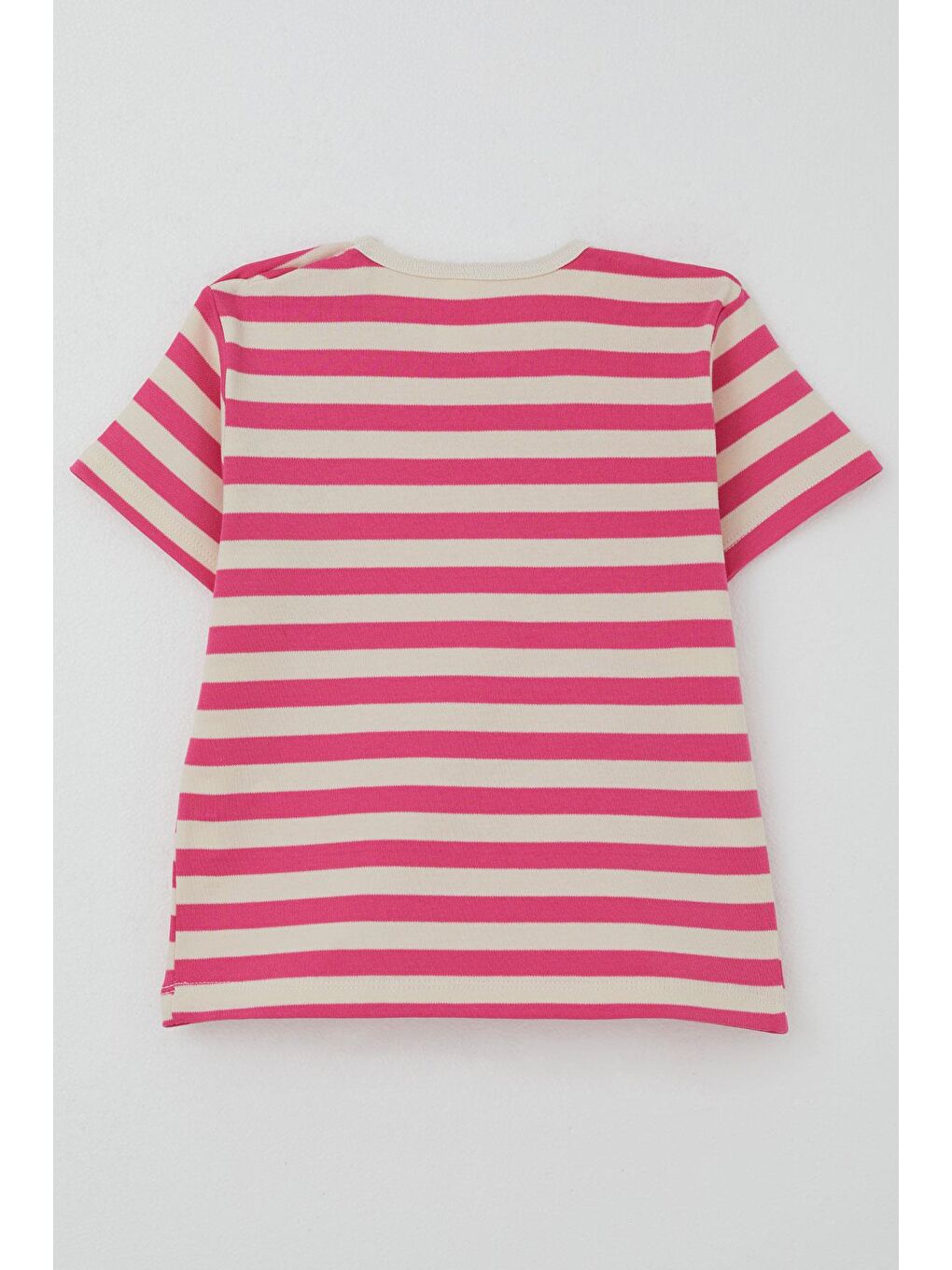 Kız Çocuk Tişört Patlı Çizgili Pembe (1-4 Yaş)-1