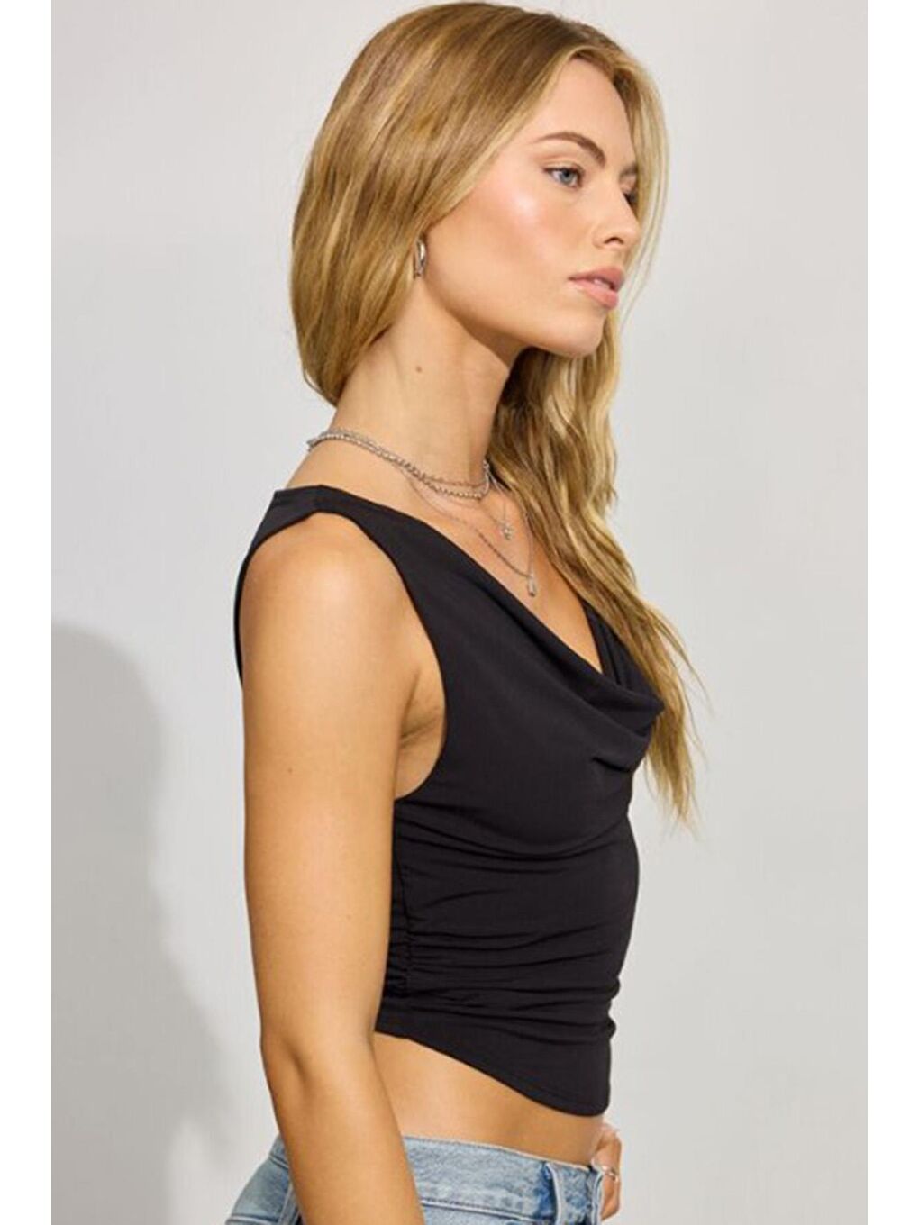 Siyah Degaje Yaka Kadın Body Mg2282-3