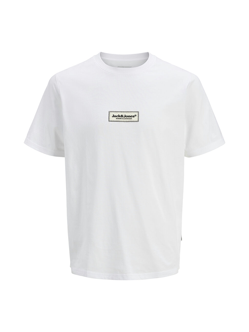 Split Fakestitch Branding Erkek Beyaz Yuvarlak Yaka Tişört