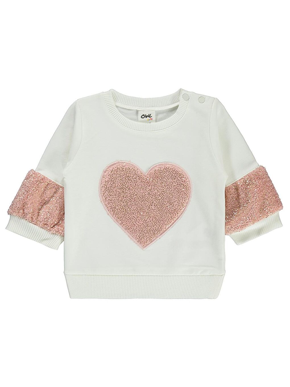 Civil Ekru Baby Kız Bebek Sweatshirt 6-18 Ay Ekru