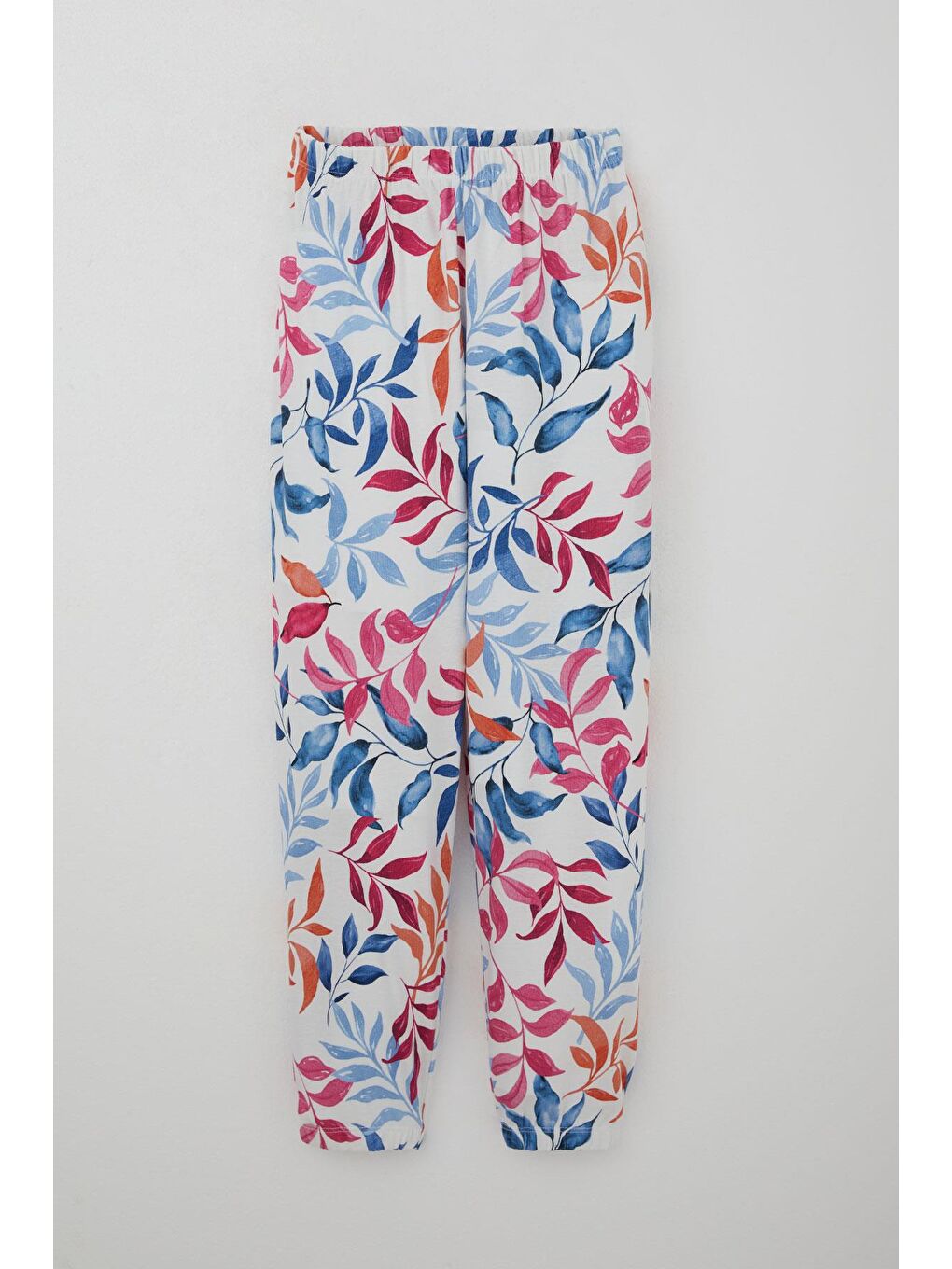 Kız Çocuk Pijama Takımı Renkli Yaprak Desenli Beyaz (10-11 Yaş)-2