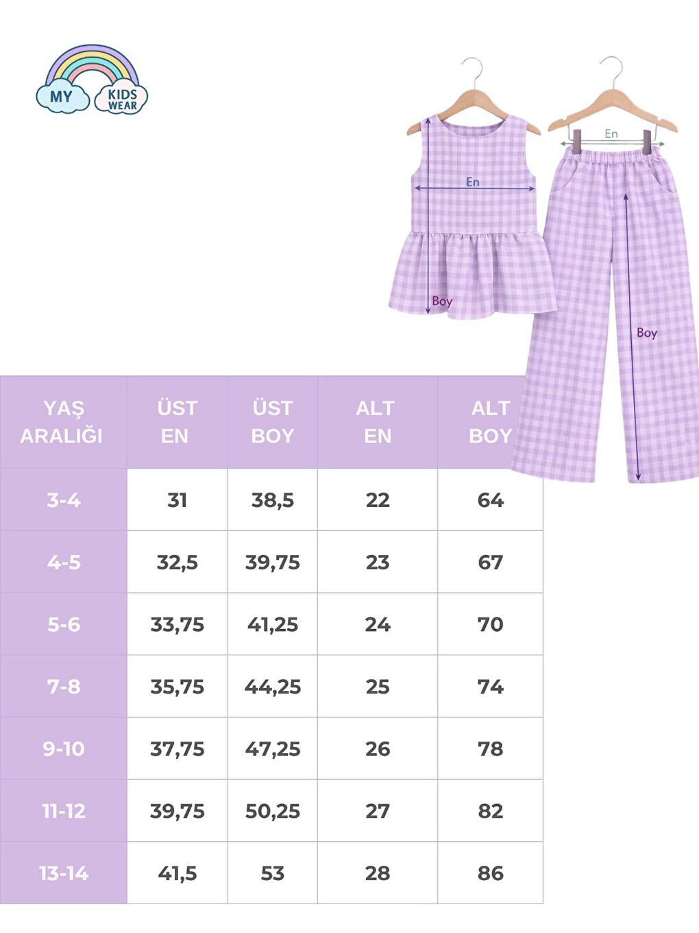 Lila Kız Çocuk Pötikareli Peplum Bluz ve Pantolon Takımı 12694-4