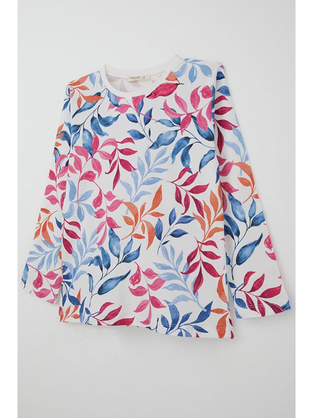 Kız Çocuk Pijama Takımı Renkli Yaprak Desenli Beyaz (10-11 Yaş)-5